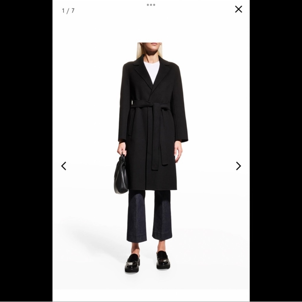 Black Max Mara wool trench coat.